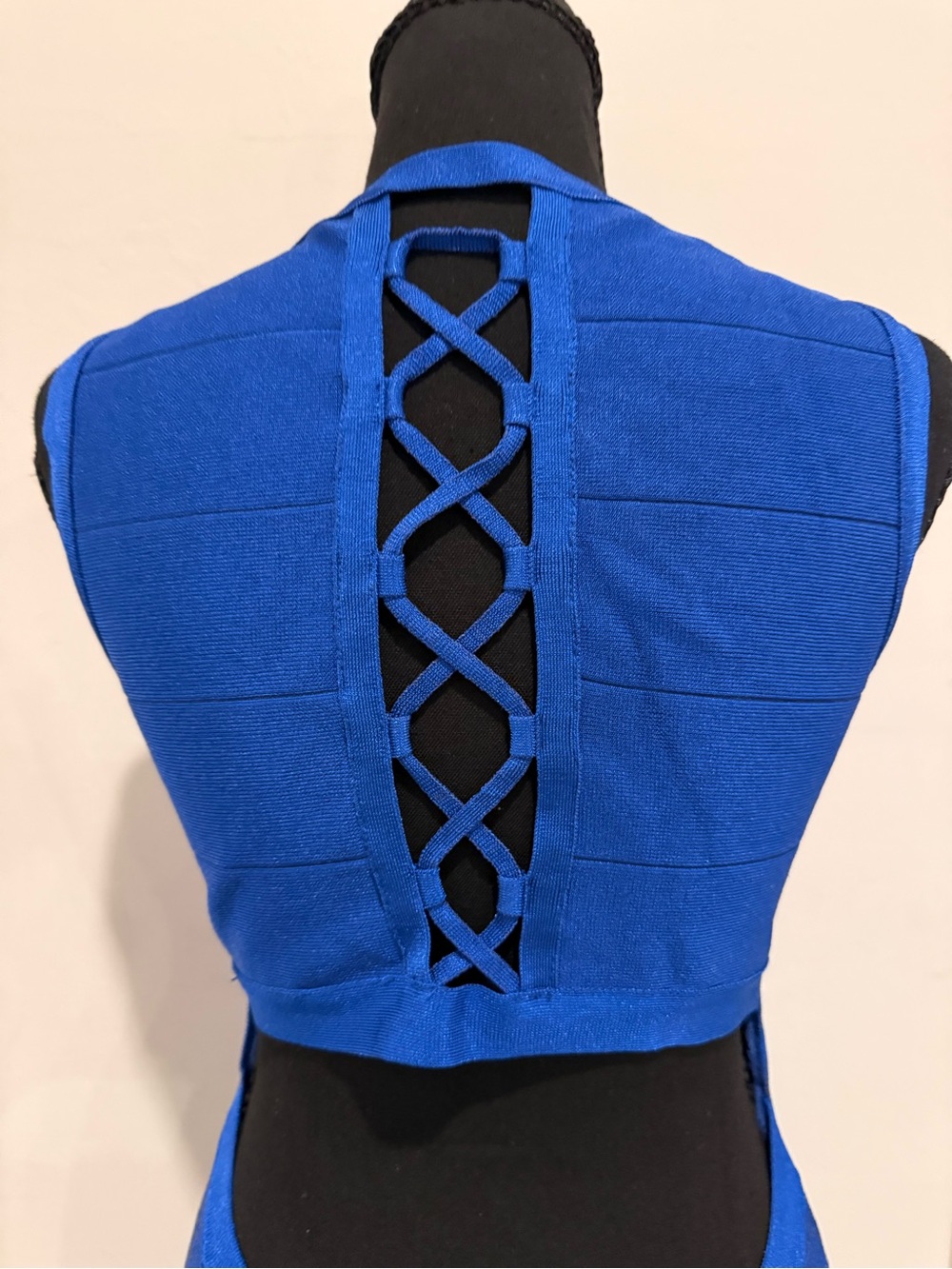 bebe Cobalt Blue Sleeveless Bodycon Knit Dress - Picture 4 of 9